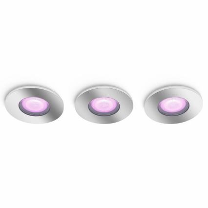 Philips - SETTI 3xLED RGB Himmennettävä kylpyhuonevalaisin Hue XAMENTO 1xGU10/5,7W/230V IP44 2000-6500K