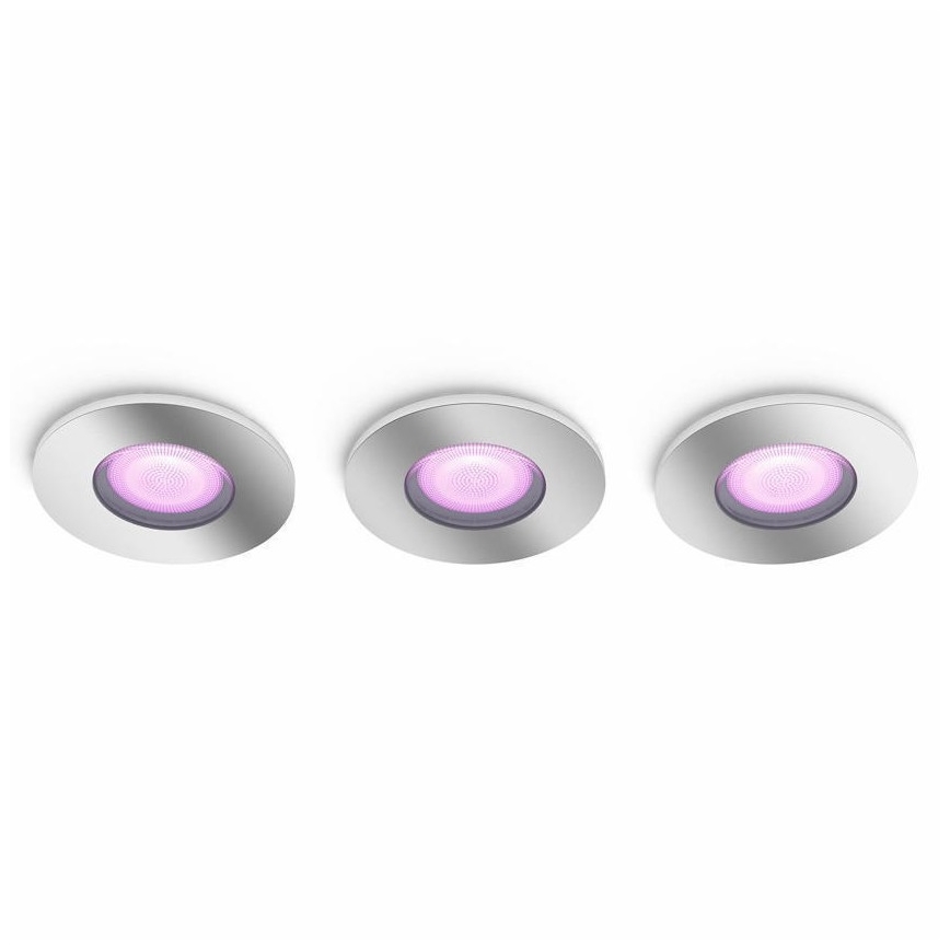 Philips - SETTI 3xLED RGB Himmennettävä kylpyhuonevalaisin Hue XAMENTO 1xGU10/5,7W/230V IP44 2000-6500K
