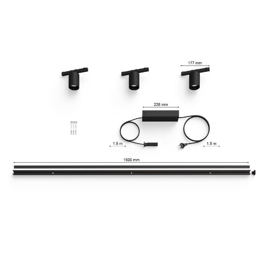 Philips - SETTI 3x LED RGB Himmennettävä valo kiskojärjestelmään Hue PERIFO LED RGB/15,6W/230V 2000-6500K