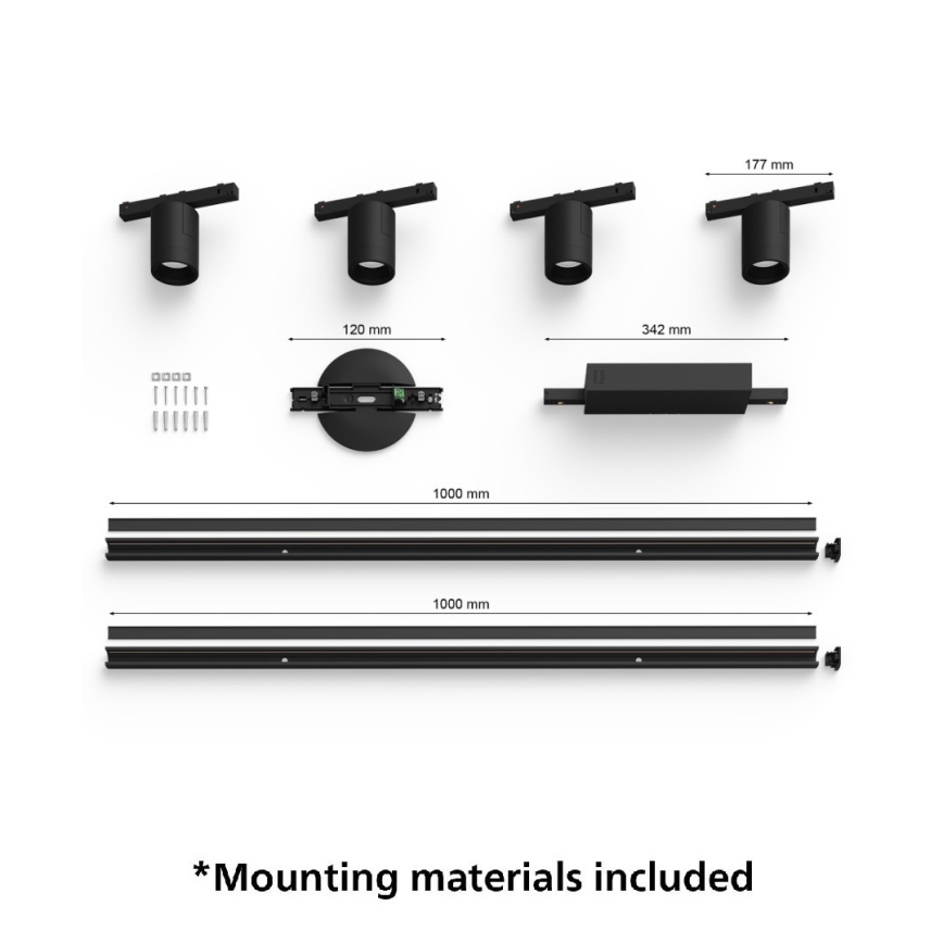 Philips  - SETTI 4xLED RGB Himmennettävä kohdevalo kiskojärjestelmään Hue PERIFO LED/20,8W/230V 2000-6500K