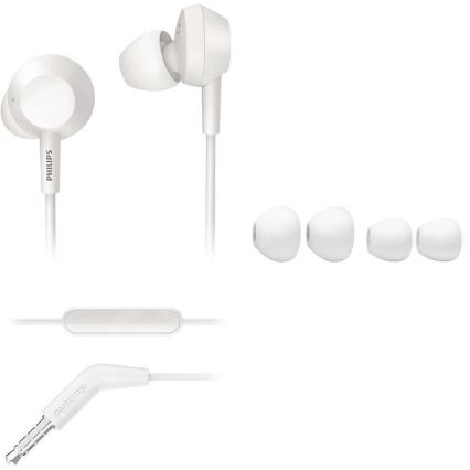 Philips TAE4105WT/00 - Kuulokkeet mikrofonilla JACK 3,5 mm valkoinen
