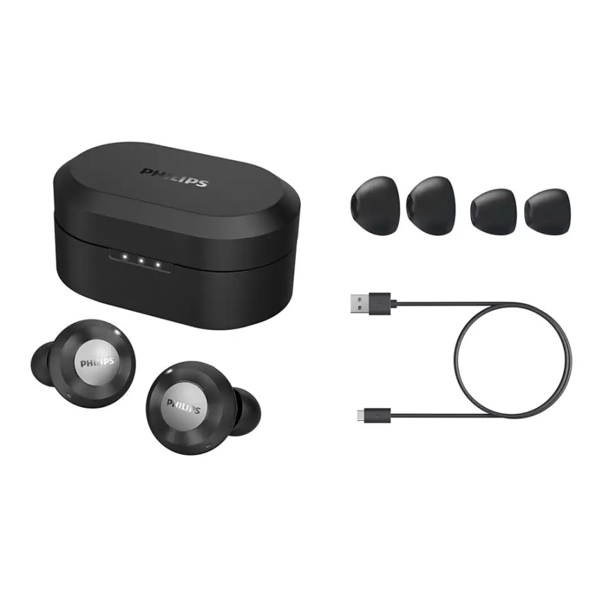 Philips TAT8505BK/00 - Langattomat kuulokkeet IPX4 2x 55 mAh + 560 mAh musta