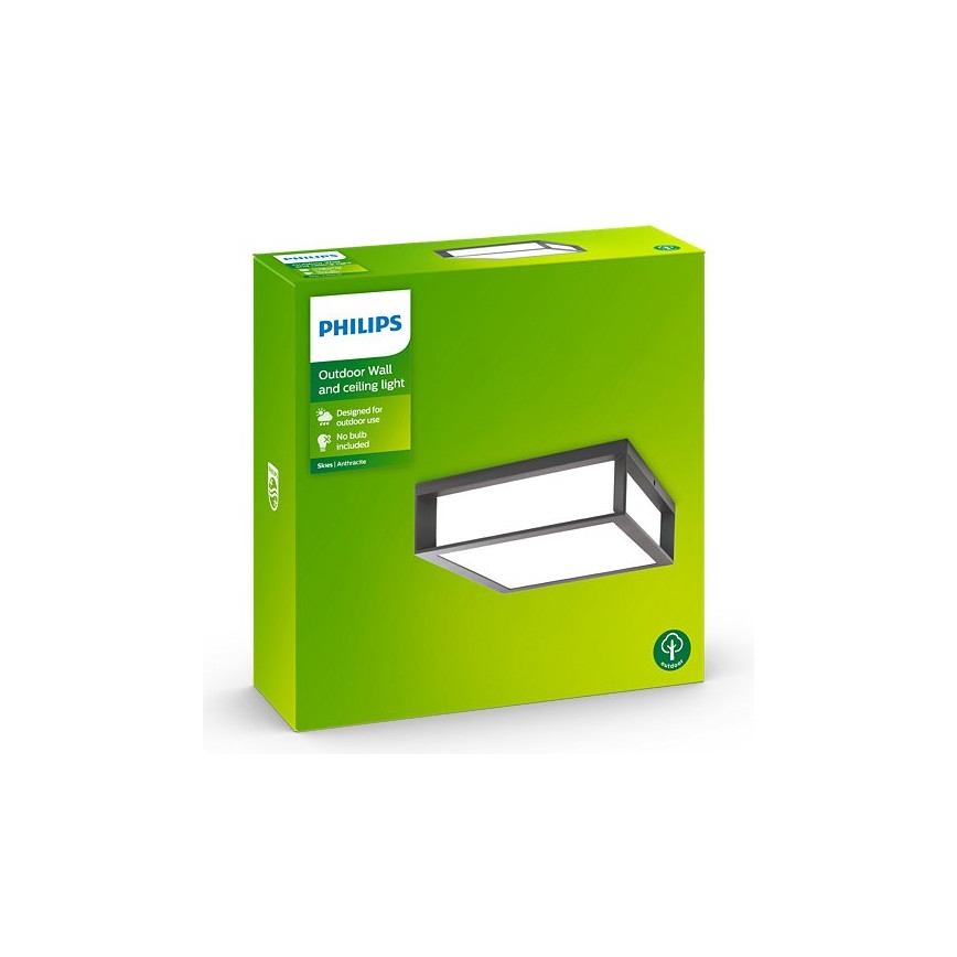 Philips - Ulkokattovalo SKIES 2xE27/14W/230V IP44 antrasiitti