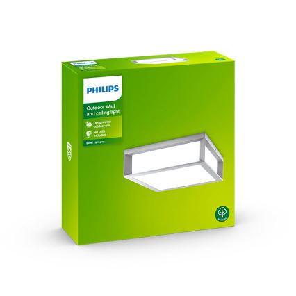 Philips - Ulkokattovalo 2xE27/14W/230V IP44 harmaa