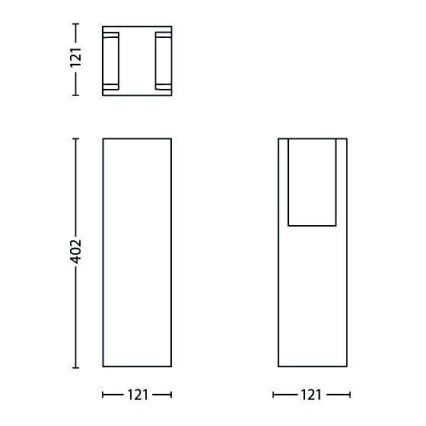 Philips - Ulkolamppu BRIDGE 1xE27/14W/230V IP44 40,2 cm