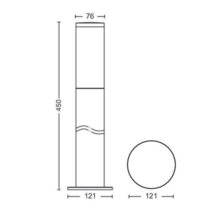 Philips - Ulkolamppu 1xE27/20W/230V 45 cm IP44