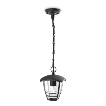 Philips - Ulkoriippukattokruunu 1xE27/60W/230V musta IP44