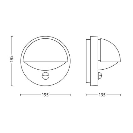 Philips - Ulkoseinävalaisin anturilla JUNE 1xE27/12W/230V IP44