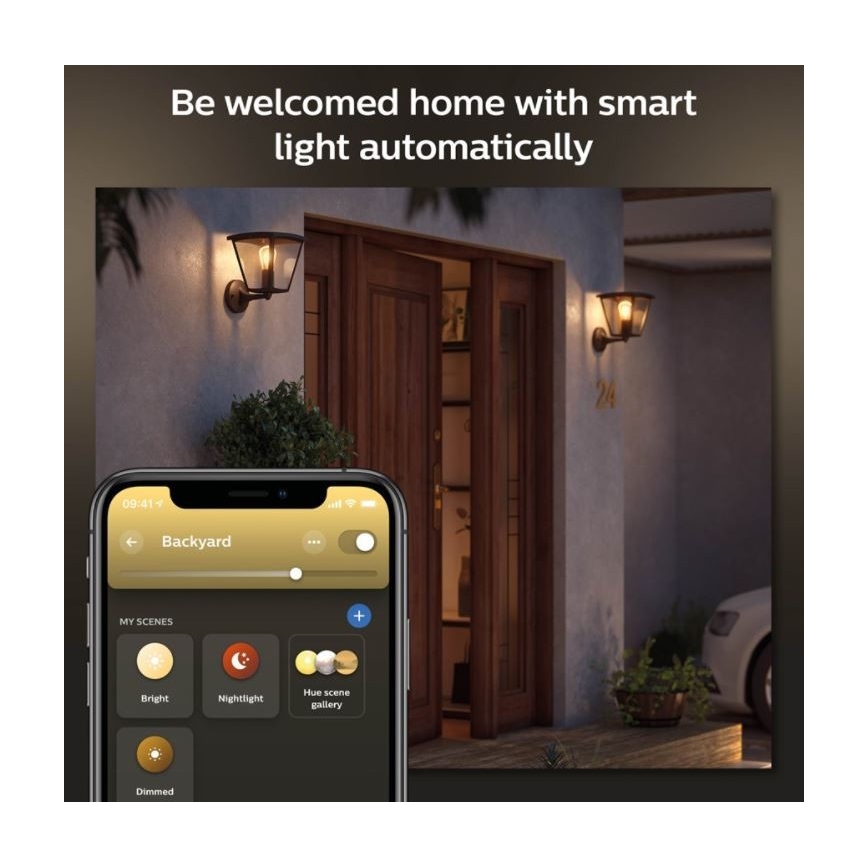 Philips - Himmennettävä ulkoseinävalo Hue INARA 1xE27/7W/230V Wi-Fi IP44