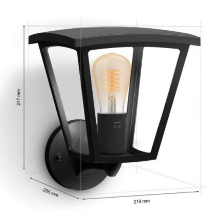 Philips - Himmennettävä ulkoseinävalo Hue INARA 1xE27/7W/230V Wi-Fi IP44
