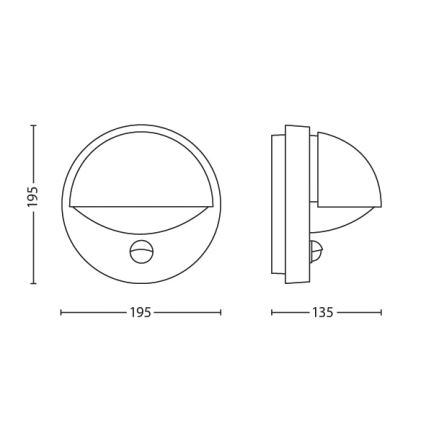 Philips - Ulkoseinävalo sensorilla JUNE 1xE27/12W/230V IP44