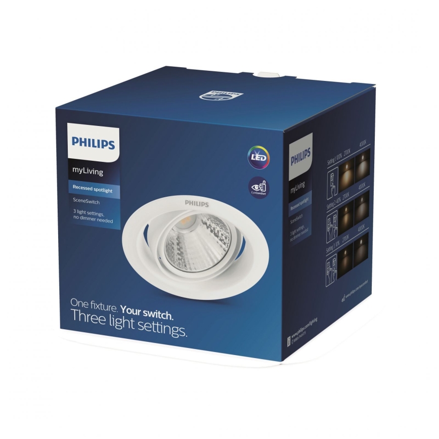 Philips - Upotettava LED-kattovalaisin LED/4,5W/230V 2700K