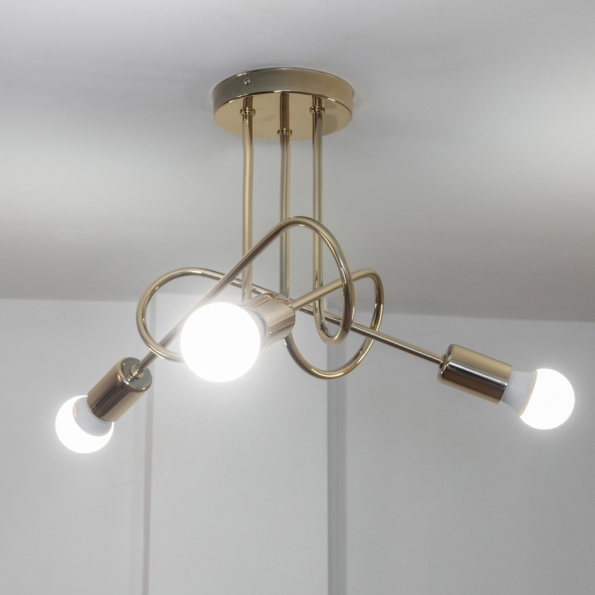 Pinnalle asennettava kattokruunu OXFORD 3xE27/15W/230V, kultainen