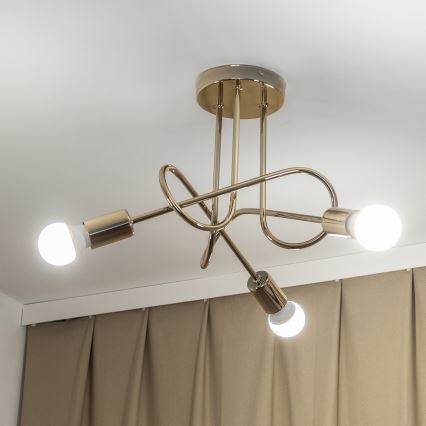 Pinnalle asennettava kattokruunu OXFORD 3xE27/15W/230V, kultainen