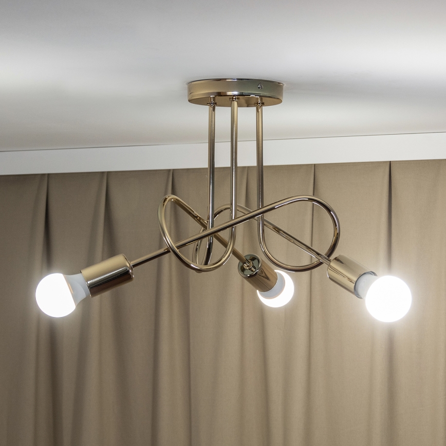 Pinnalle asennettava kattokruunu OXFORD 3xE27/15W/230V, kultainen
