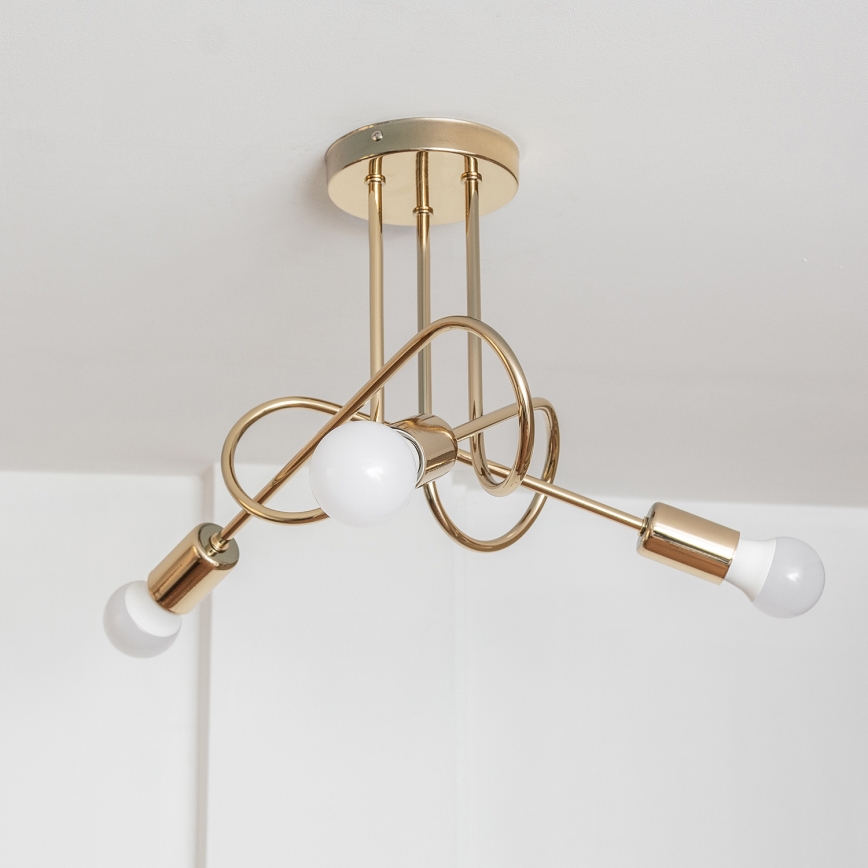 Pinnalle asennettava kattokruunu OXFORD 3xE27/15W/230V, kultainen