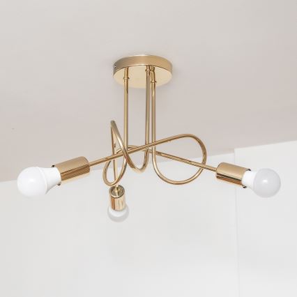 Pinnalle asennettava kattokruunu OXFORD 3xE27/15W/230V, kultainen