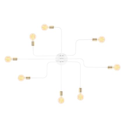 Pinnalle asennettava kattokruunu TRUVA 8xE27/40W/230V valkoinen/kulta