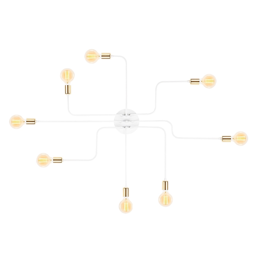 Pinnalle asennettava kattokruunu TRUVA 8xE27/40W/230V valkoinen/kulta