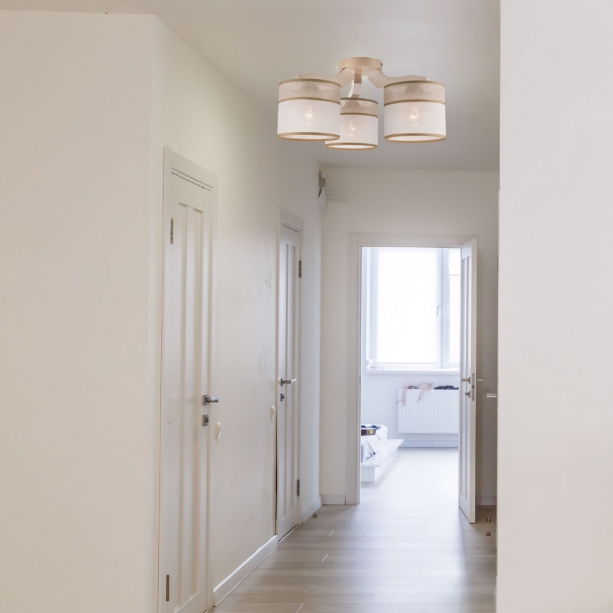 Seinävalaisin ANDREA 3xE27/60W/230V pyökki