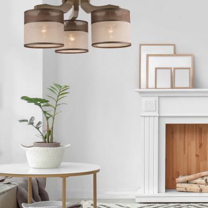 Seinävalaisin ANDREA 3xE27/60W/230V pyökki