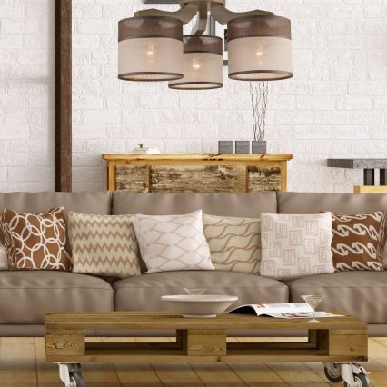 Seinävalaisin ANDREA 3xE27/60W/230V pyökki