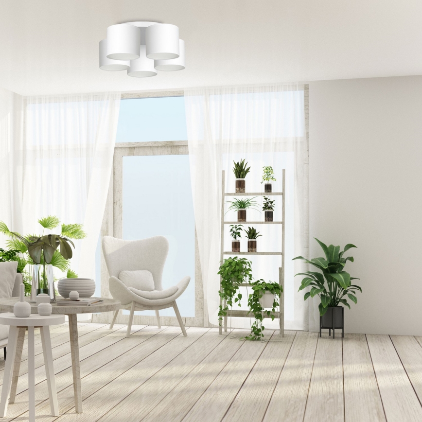 Pinta-asennettava kattokruunu ARDEN 5xE27/60W/230V valkoinen