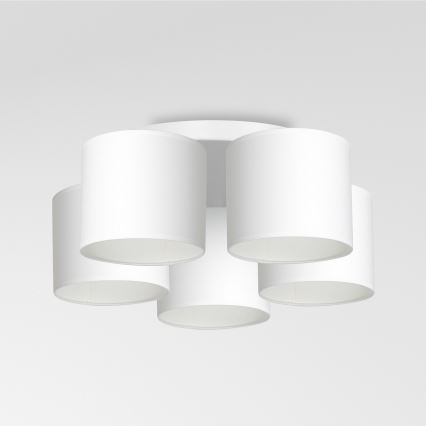 Pinta-asennettava kattokruunu ARDEN 5xE27/60W/230V valkoinen