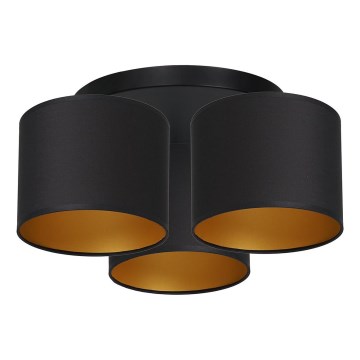 Pinta-asennettava kattokruunu ARDEN 3xE27/60W/230V musta/kulta