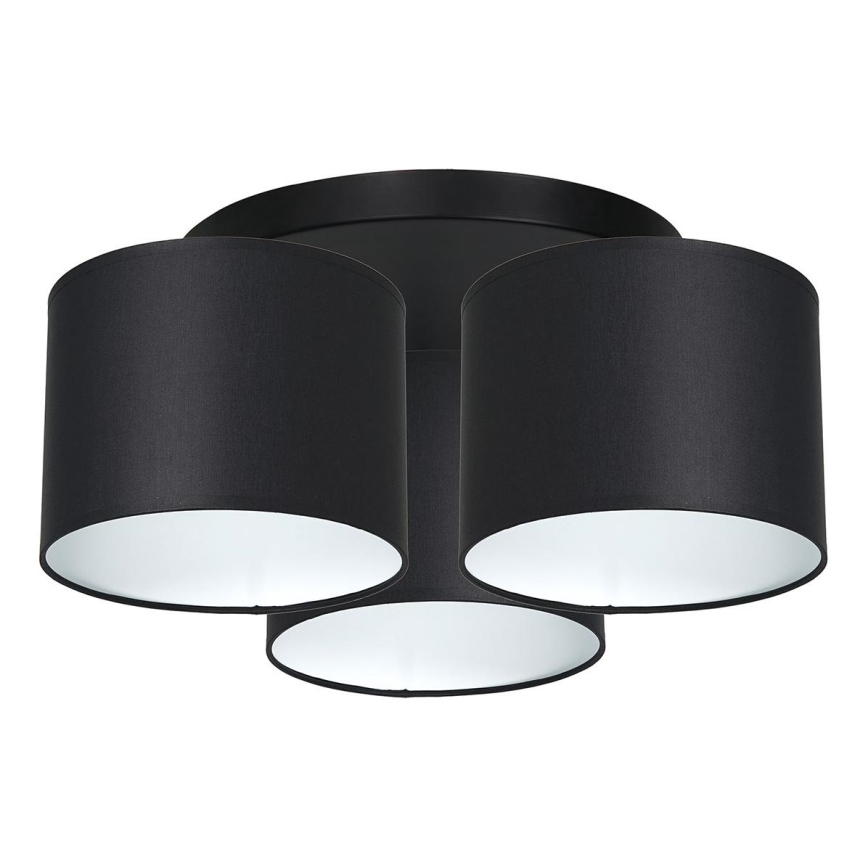 Pinta-asennettava kattokruunu ARDEN 3xE27/60W/230V musta/valkoinen