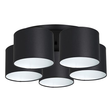 Pinta-asennettava kattokruunu ARDEN 5xE27/60W/230V musta/valkoinen