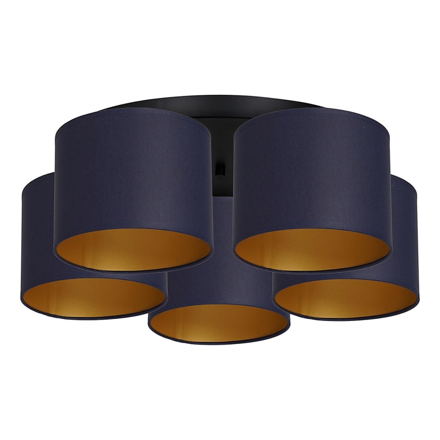 Pinta-asennettava kattokruunu ARDEN 5xE27/60W/230V violetti/kulta