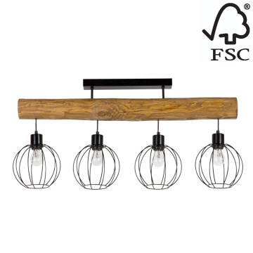Pinta-asennettava kattokruunu BERIS 4xE27/25W/230V mänty - FSC-sertifioitu