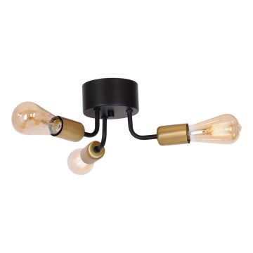 Pinta-asennettava kattokruunu BRENDA 3xE27/60W/230V musta/kulta