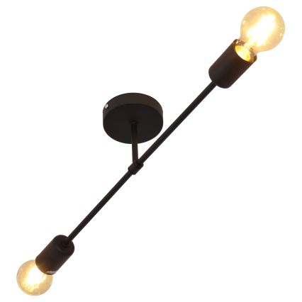 Pinta-asennettava kattokruunu CAMBRIDGE 2xE27/15W/230V musta
