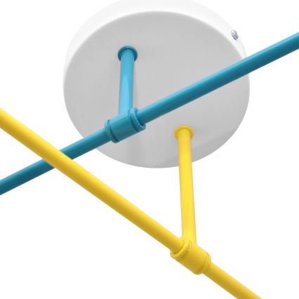 Pinta-asennettava kattokruunu CAMBRIDGE 4xE27/20W/230V sininen/keltainen