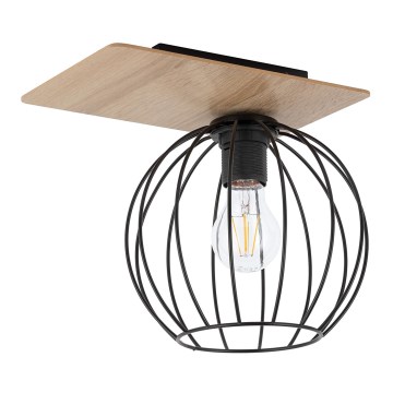 Pinta-asennettava kattokruunu CYBER 1xE27/60W/230V puu/musta