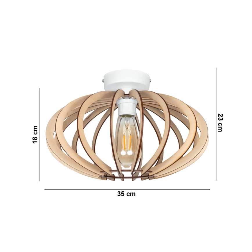 Pinta-asennettava kattokruunu EARTH 1xE27/60W/230V valkoinen/beige