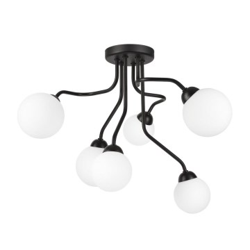 Pinta-asennettava kattokruunu HOLLY 6xG9/5W/230V musta