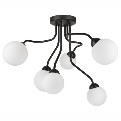 Pinta-asennettava kattokruunu HOLLY 6xG9/5W/230V musta