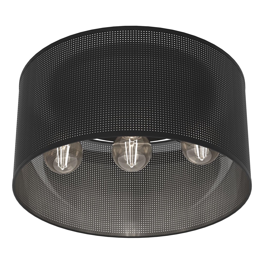 Pinta-asennettava kattokruunu LOFT SHADE 3xE27/60W/230V musta