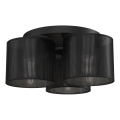 Pinta-asennettava kattokruunu LOFT SHADE 3xE27/60W/230V musta