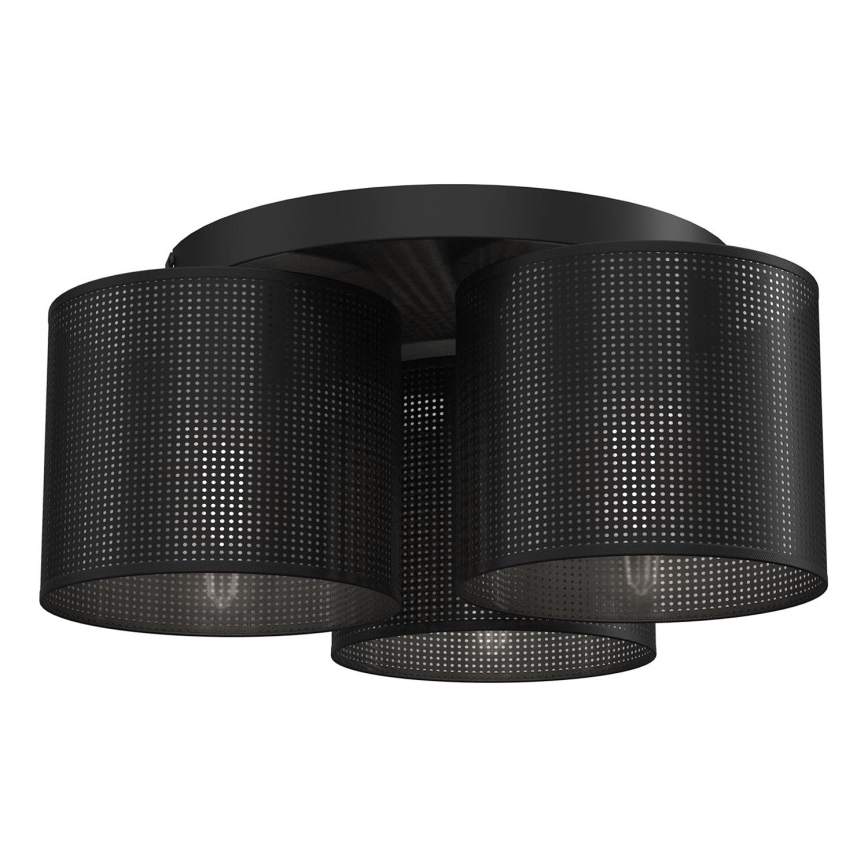 Pinta-asennettava kattokruunu LOFT SHADE 3xE27/60W/230V musta