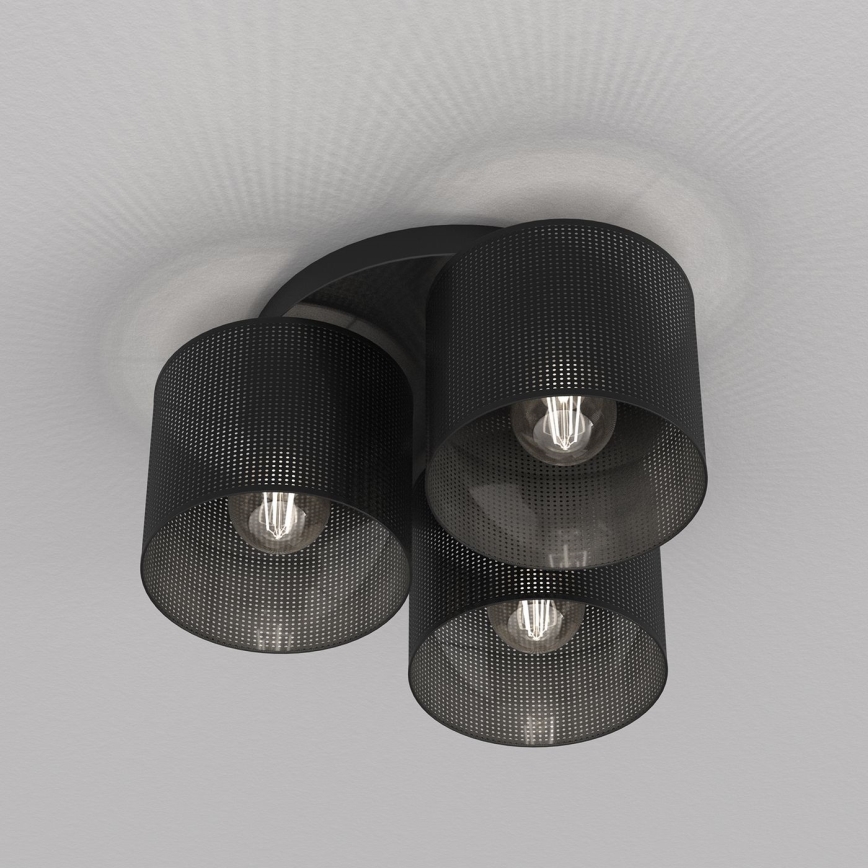 Pinta-asennettava kattokruunu LOFT SHADE 3xE27/60W/230V musta