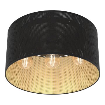 Pinta-asennettava kattokruunu LOFT SHADE 3xE27/60W/230V musta/kulta