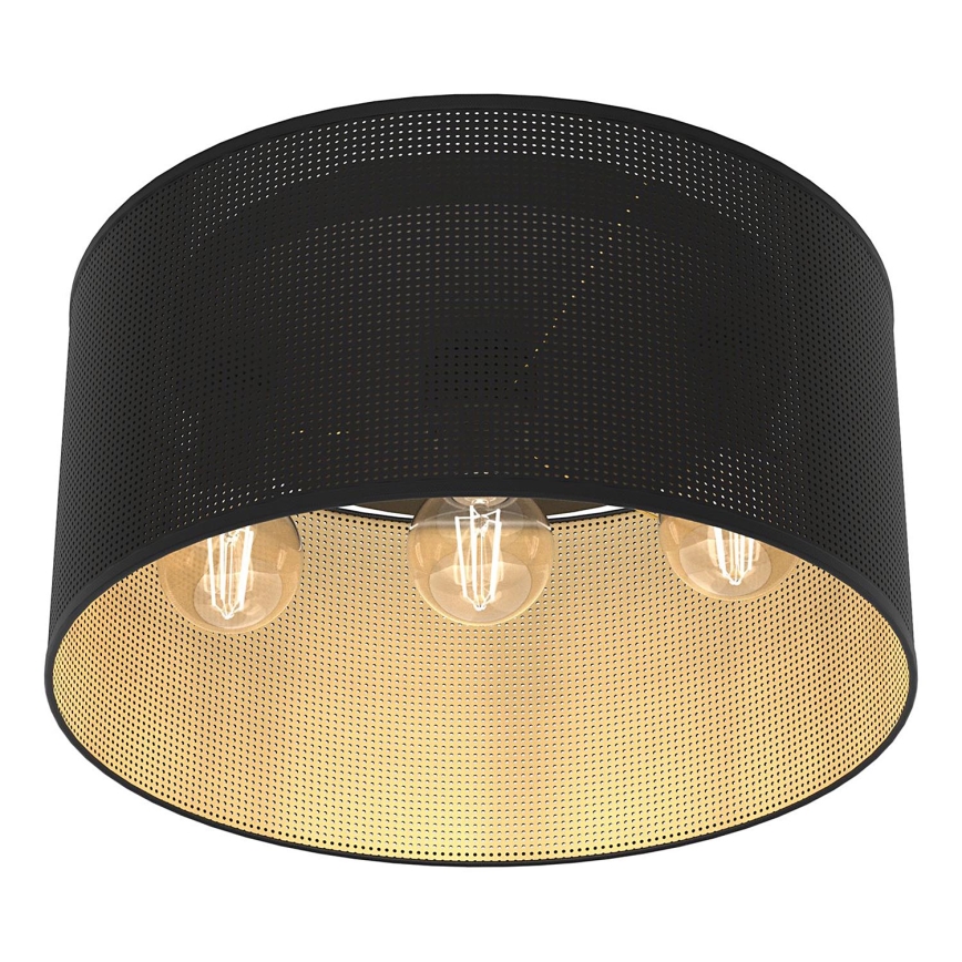 Pinta-asennettava kattokruunu LOFT SHADE 3xE27/60W/230V musta/kulta