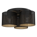 Pinta-asennettava kattokruunu LOFT SHADE 3xE27/60W/230V musta/kulta