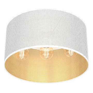 Pinta-asennettava kattokruunu LOFT SHADE 3xE27/60W/230V valkoinen/kulta