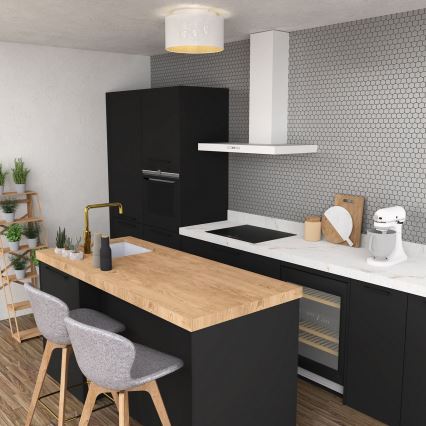 Pinta-asennettava kattokruunu LOFT SHADE 3xE27/60W/230V valkoinen/kulta