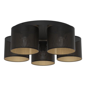 Pinta-asennettava kattokruunu LOFT SHADE 5xE27/60W/230V musta/kulta